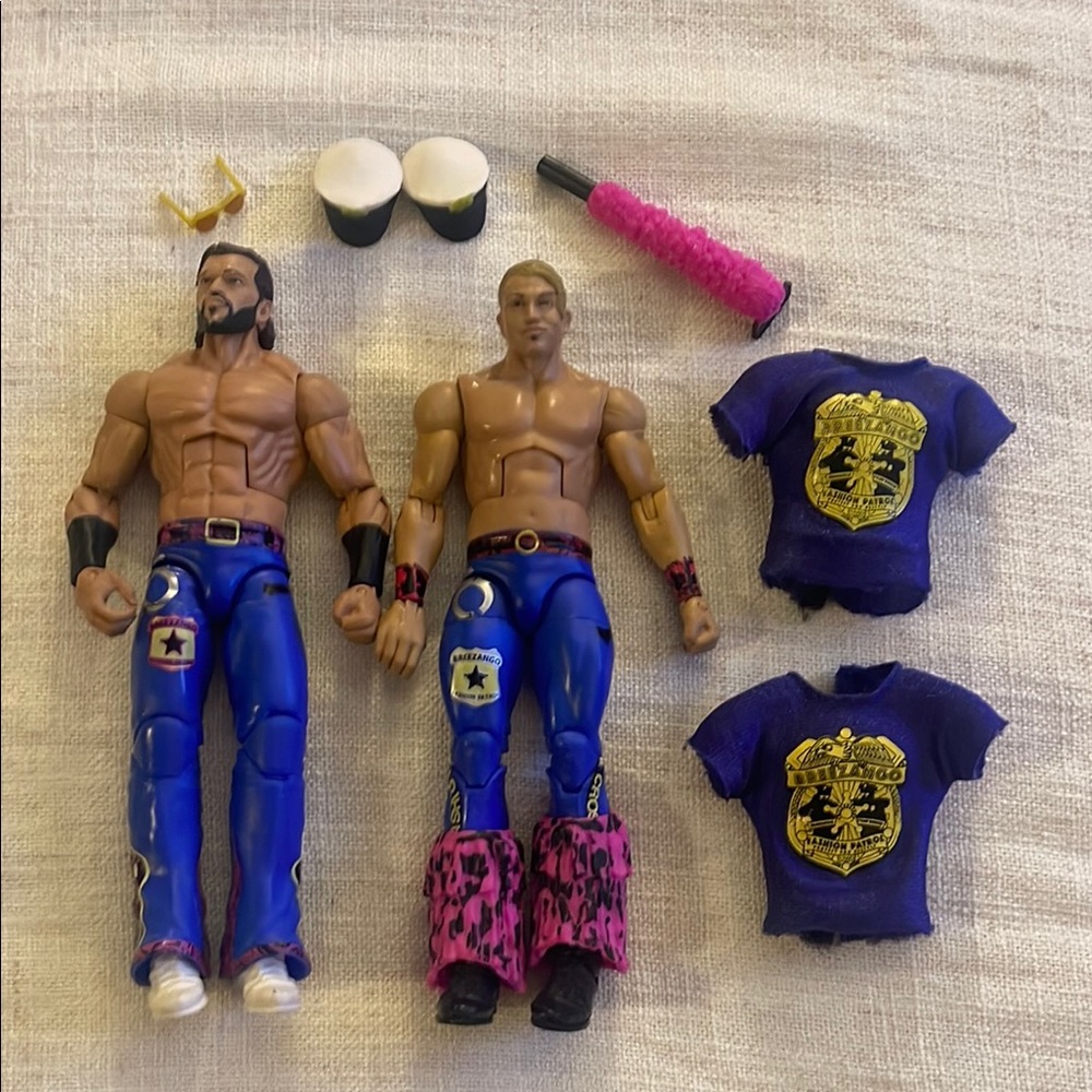 WWE Breezango elite Tag Team and accessories EUC
